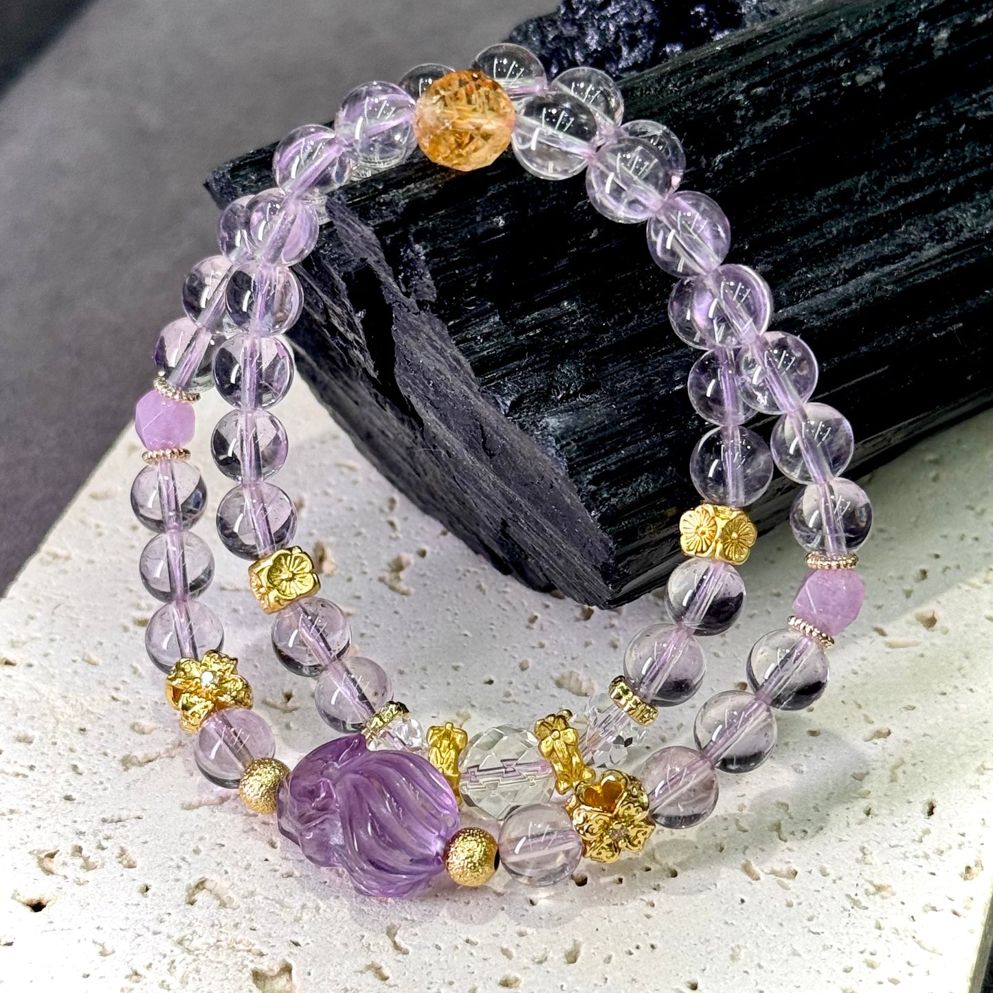 Amethyst Nine-Tailed Fox Bracelet - Mystic Abundance 紫晶灵狐 🦊💜