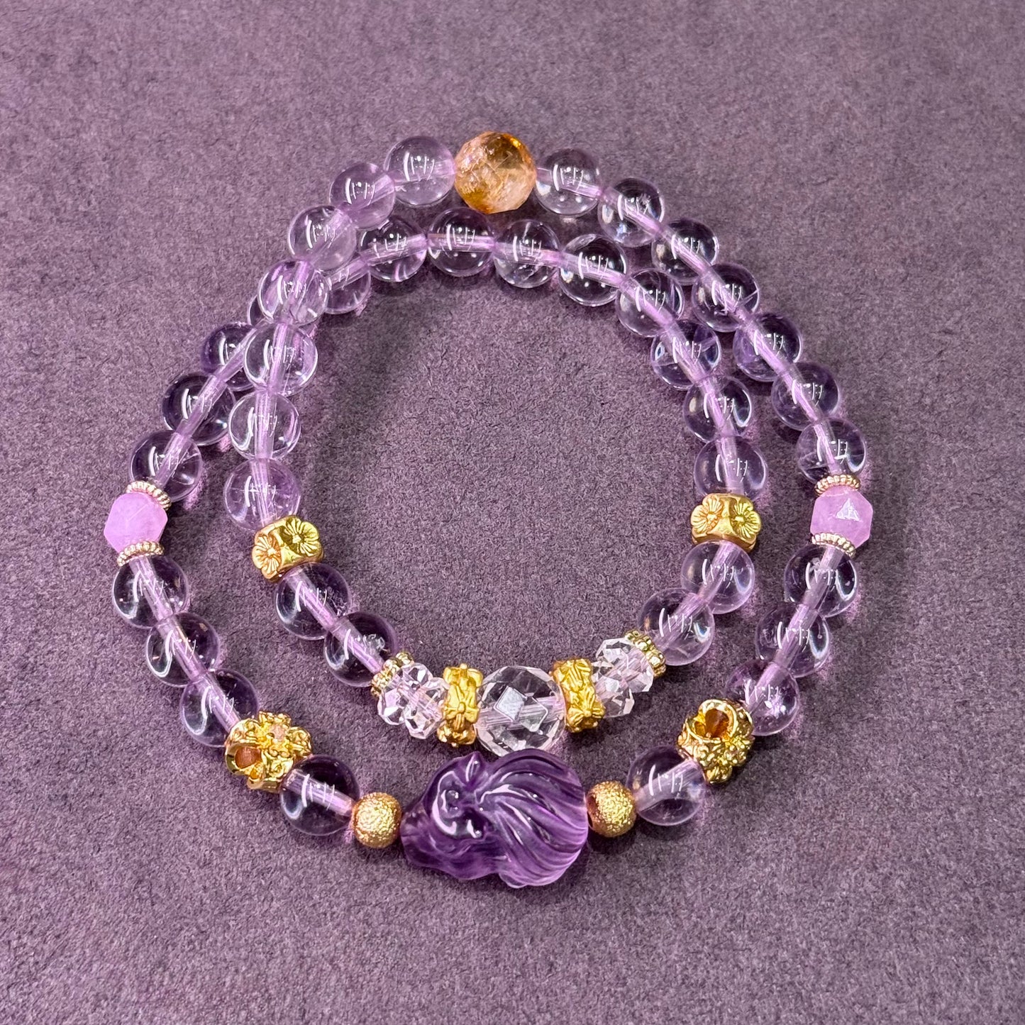 Amethyst Nine-Tailed Fox Bracelet - Mystic Abundance 紫晶灵狐 🦊💜