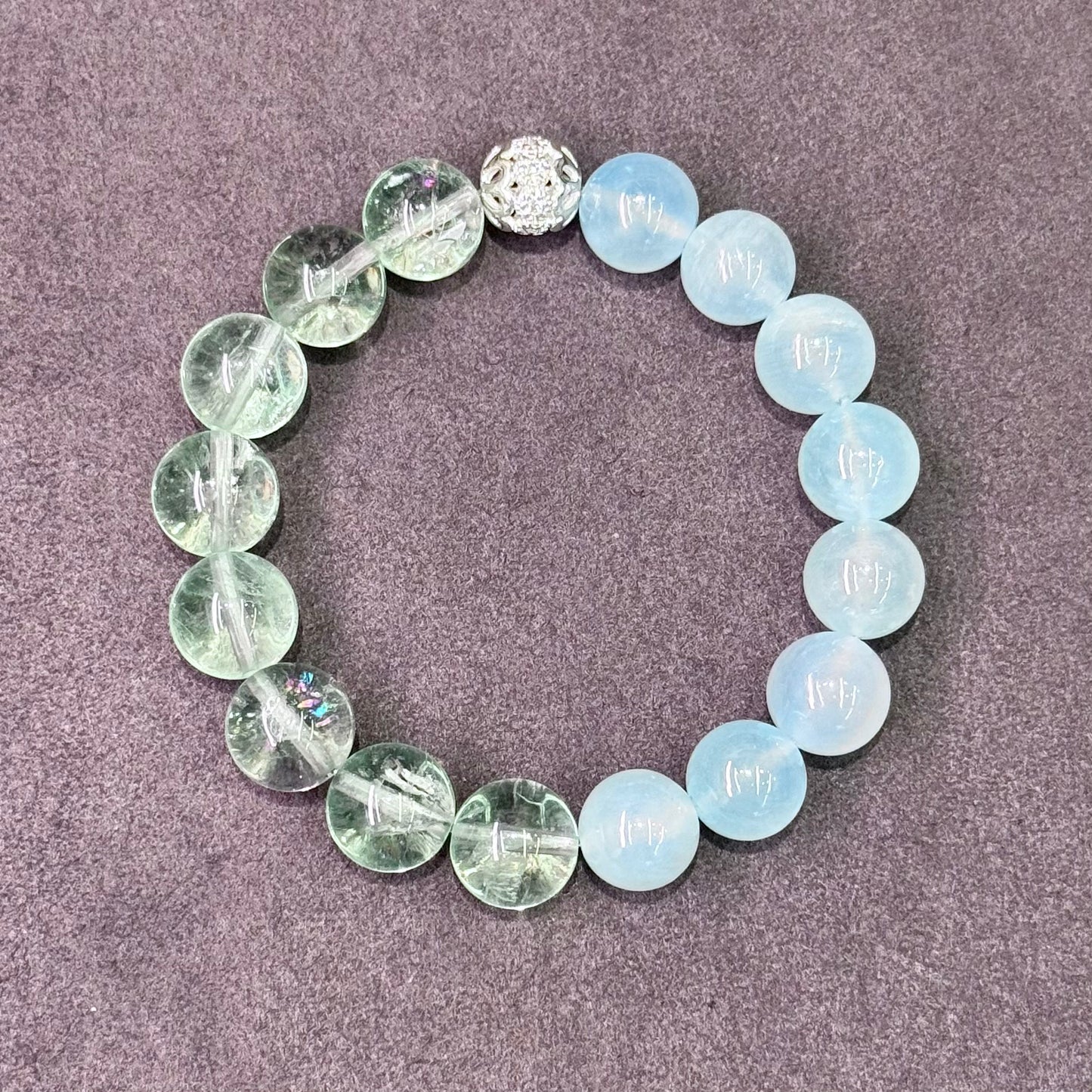 Aquamarine & Green Fluorite Bracelet 海蓝宝 绿萤石 - Ocean Meadow 海境青岚 🌊🌿