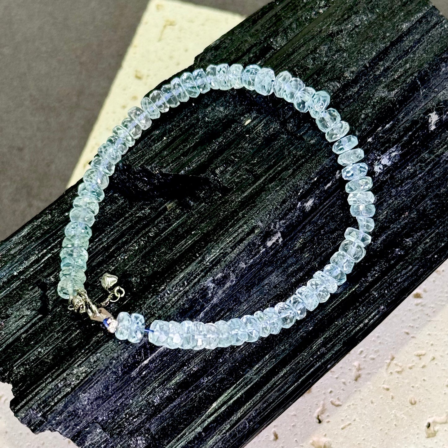 Raw Aquamarine & S925 Silver Bracelet 原矿海蓝宝 s925银 - Ocean Essence 海蓝清境