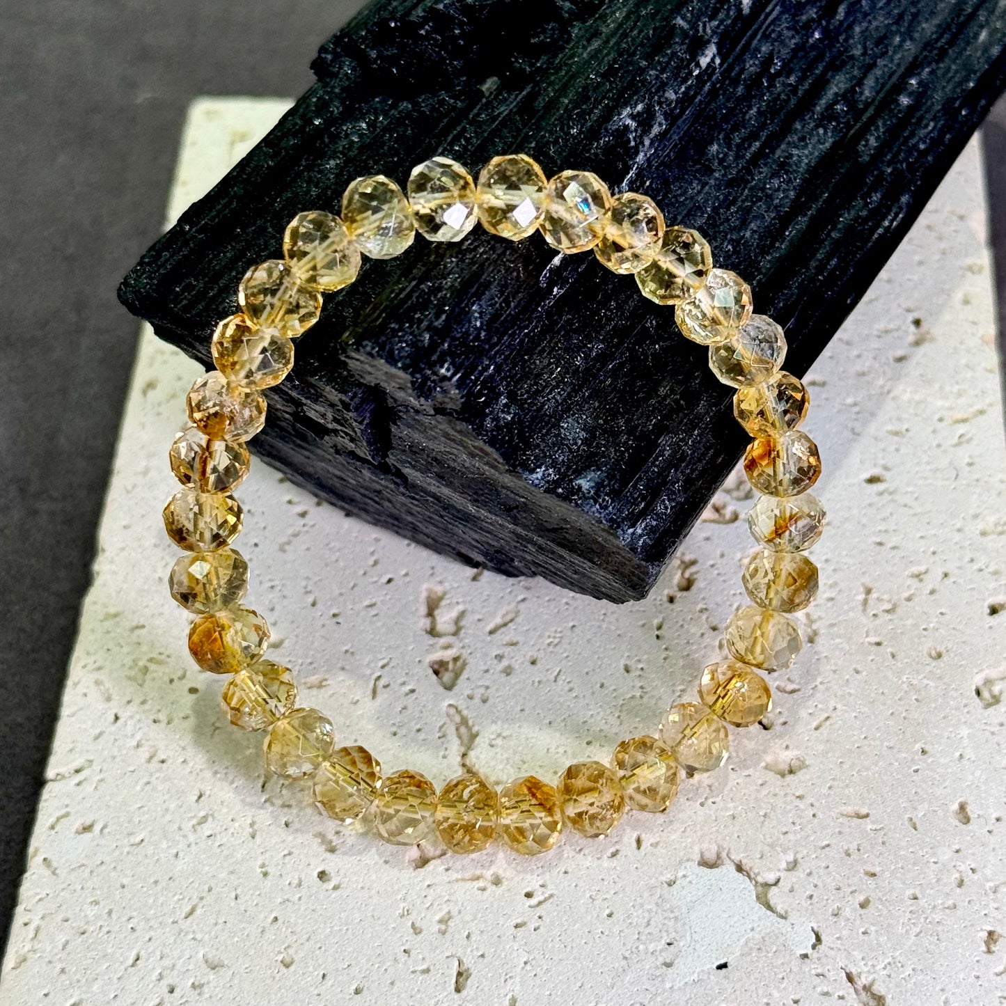 Faceted Citrine Bracelet 黄水晶钻切 - Golden Sparkle 金色闪耀