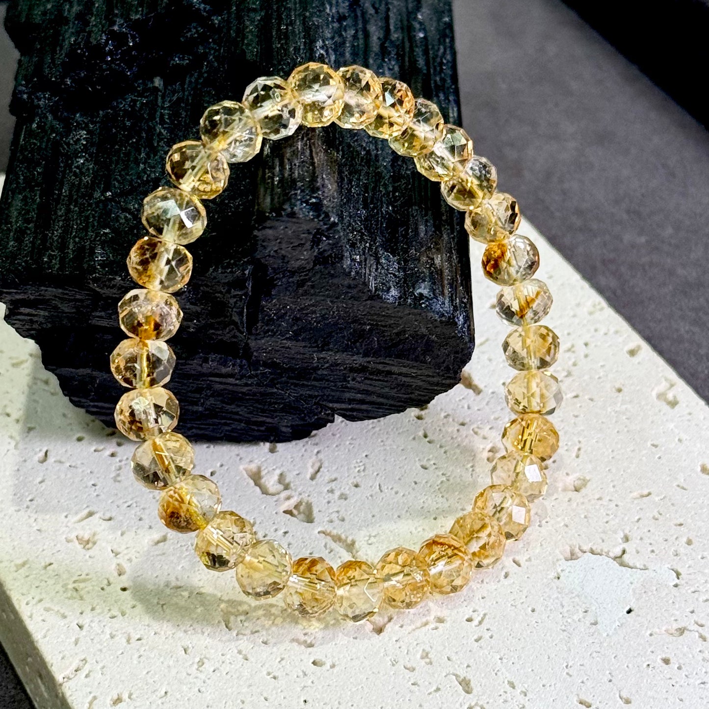 Faceted Citrine Bracelet 黄水晶钻切 - Golden Sparkle 金色闪耀