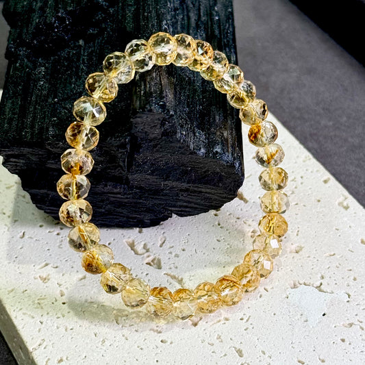 Faceted Citrine Bracelet 黄水晶钻切 - Golden Sparkle 金色闪耀