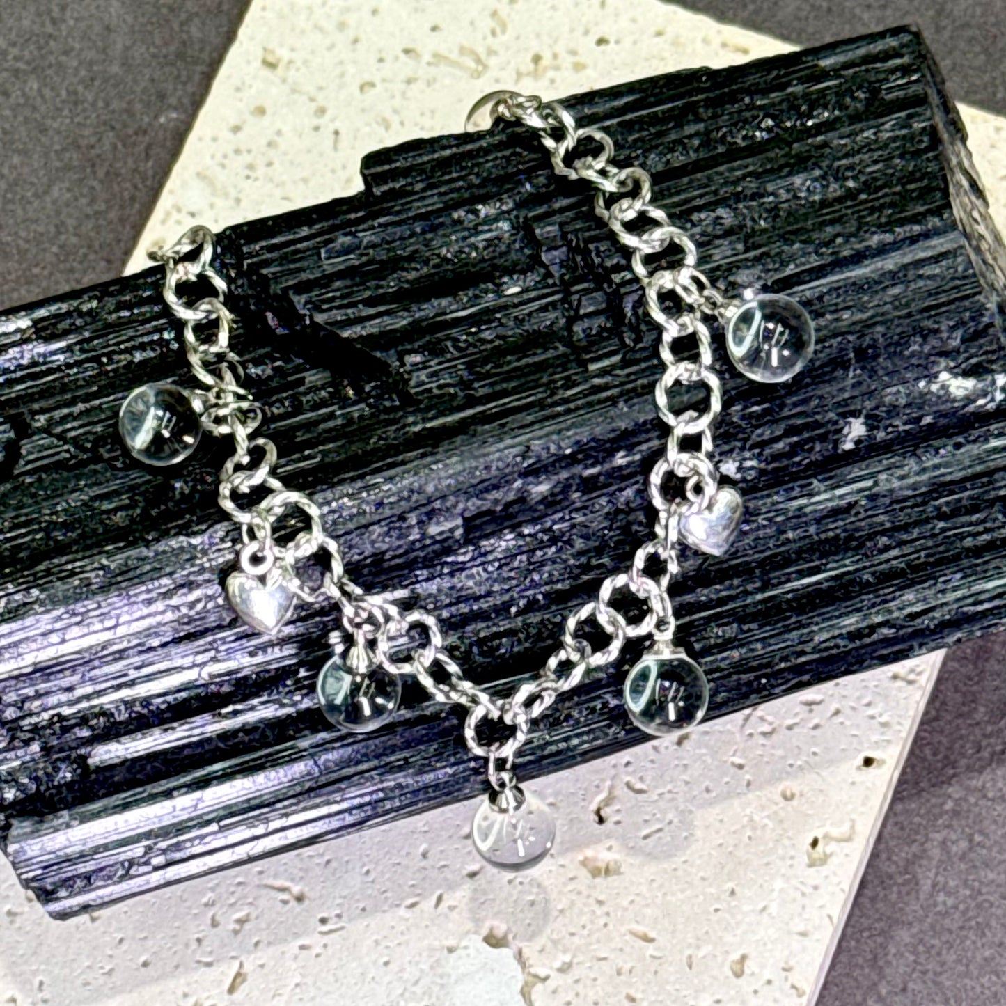 Clear Quartz Bubble Bead Bracelet 白水晶 钛钢 - Crystal Bubbles 晶透泡泡