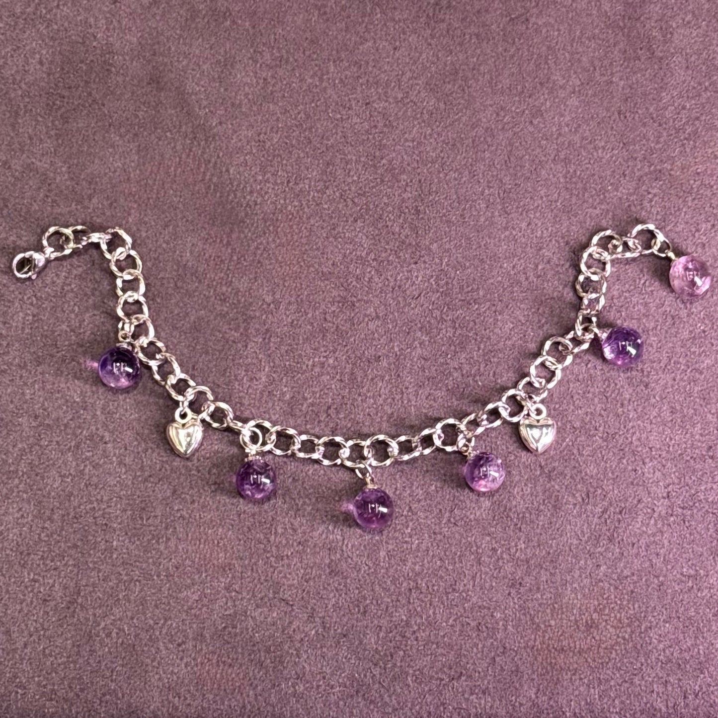 Amethyst Bubble Bead Bracelet 紫水晶 钛钢 - Violet Bubbles 紫晶泡泡
