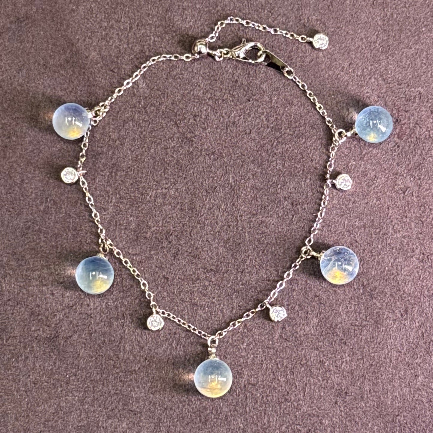 Aquamarine Bubble Bead Bracelet 海蓝宝 钛钢 - Ocean Bubbles 海蓝泡泡