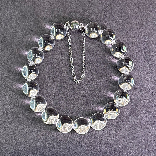 Clear Quartz Bubble Bead Bracelet 白水晶 牛鼻孔工艺 泡泡珠 - Crystal Dewdrop 晶露流光