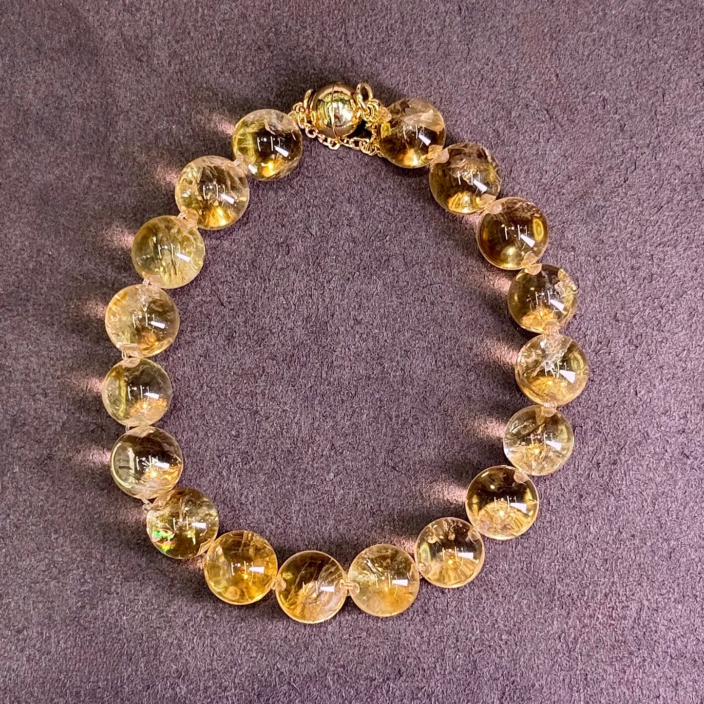Citrine Bubble Bead Bracelet 黄水晶 牛鼻孔工艺 泡泡珠 - Golden Hour 辉光