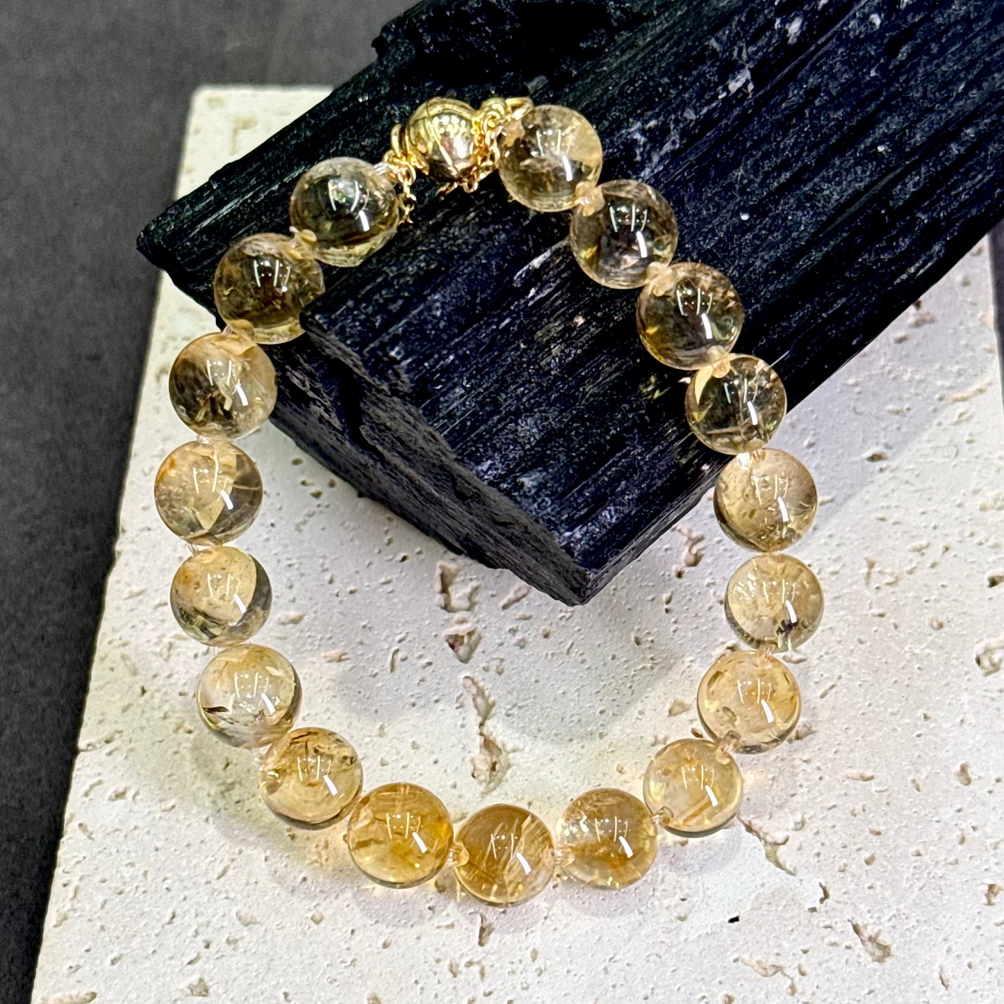 Citrine Bubble Bead Bracelet 黄水晶 牛鼻孔工艺 泡泡珠 - Golden Hour 辉光