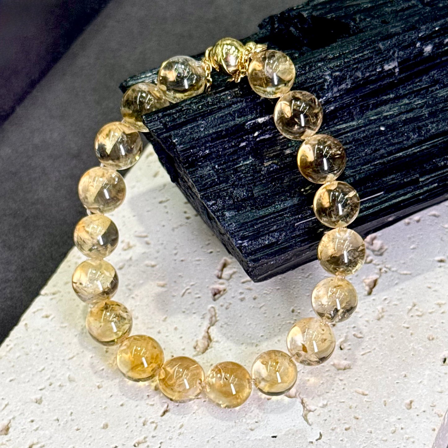 Citrine Bubble Bead Bracelet 黄水晶 牛鼻孔工艺 泡泡珠 - Golden Hour 辉光