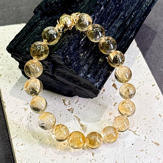 Citrine Bubble Bead Bracelet 黄水晶 牛鼻孔工艺 泡泡珠 - Golden Hour 辉光