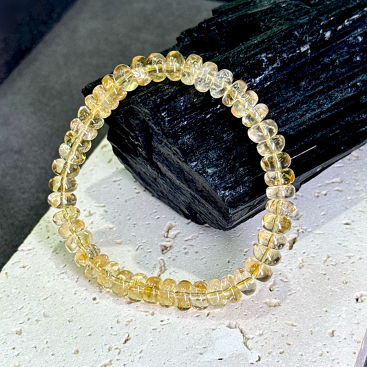 Citrine Abacus Bead Bracelet 黄水晶 - Golden Fortune 金算盘