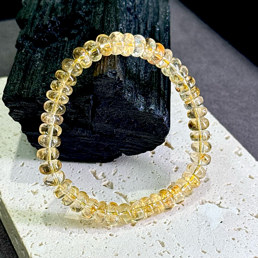 Citrine Abacus Bead Bracelet 黄水晶 - Golden Fortune 金算盘