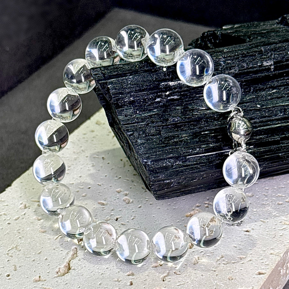 Clear Quartz Bubble Bead Bracelet 白水晶 牛鼻孔工艺 泡泡珠 - Crystal Dewdrop 晶露流光
