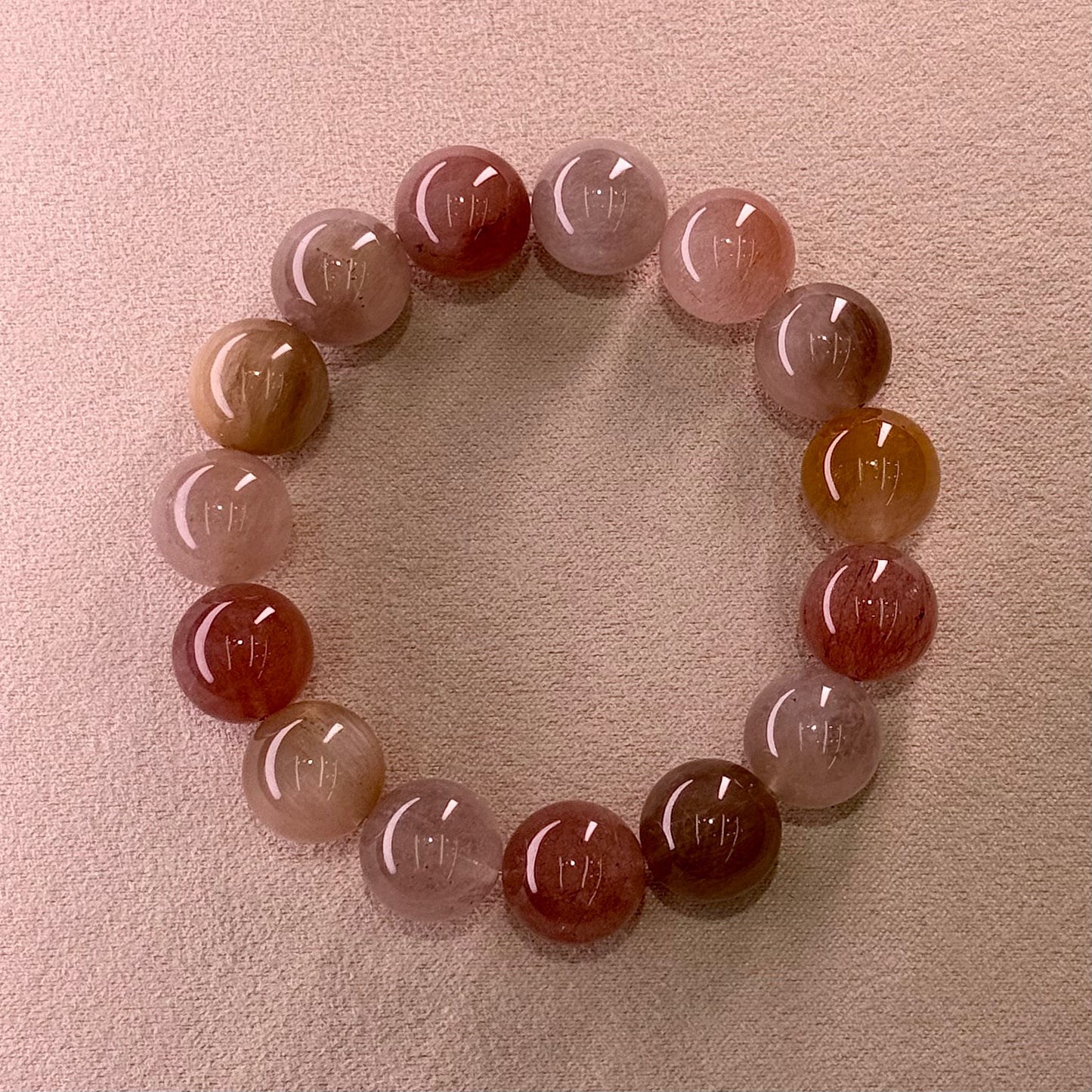 Cat-Eye Jelly Rabbit Hair Quartz Bracelet 猫眼果冻体 彩兔毛 - Tea Jelly 湿漉漉茶冻