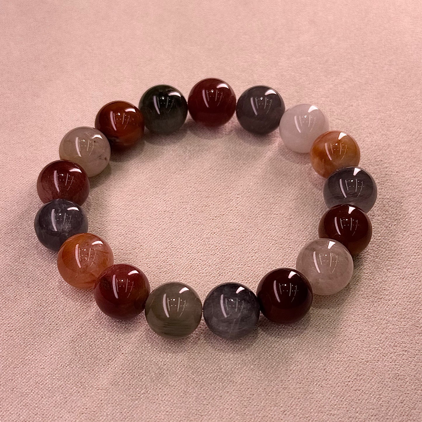 Rabbit Hair Quartz Bracelet 敦煌色系 油画体 彩兔毛 - Dunhuang Mural Zen 敦煌壁画