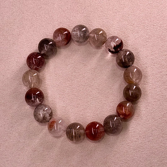 Rabbit Hair Quartz & Phantom Inclusion Bracelet 彩兔毛&幽灵共生矿体水晶 - Rising Incense 禅炉升香
