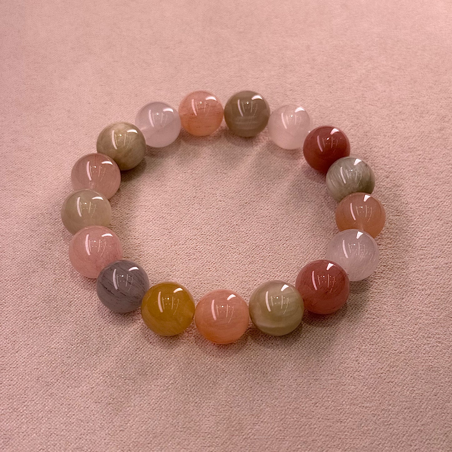 Rabbit Hair Quartz Bracelet 糖果色 果冻体 彩兔毛 - Fruit Hard Candy 水果硬糖 A