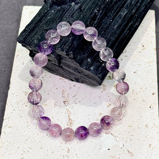Pink-Purple Super Seven Bracelet 净透体 仙女系 粉紫烟花 超七水晶 - Fairy Glow 仙境