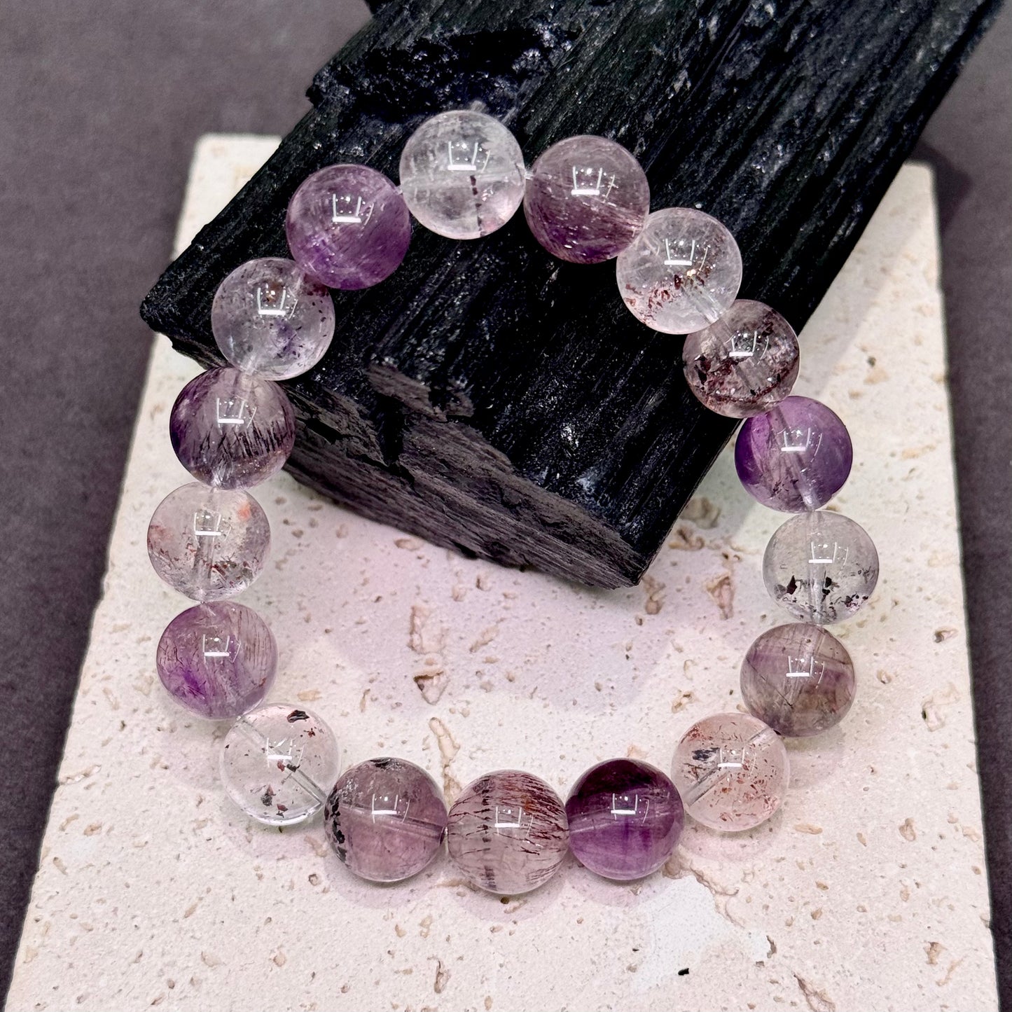 Super Seven Bracelet 一线天 烟花 彼岸花 毒液半盆 金草莓 黑加仑 超七水晶 - Gothic Starry River 哥特星河
