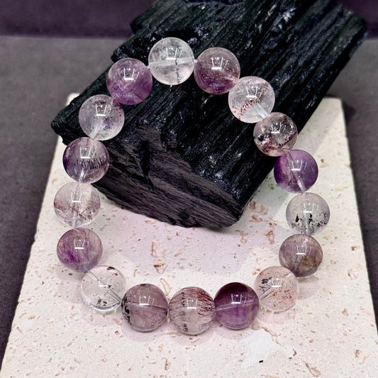Super Seven Bracelet 一线天 烟花 彼岸花 毒液半盆 金草莓 黑加仑 超七水晶 - Gothic Starry River 哥特星河
