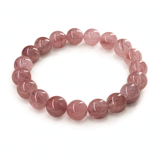 Rose Champagne Rabbit Hair Quartz Bracelet 干枯玫瑰色 粉兔毛- Rose Champagne 玫瑰香槟