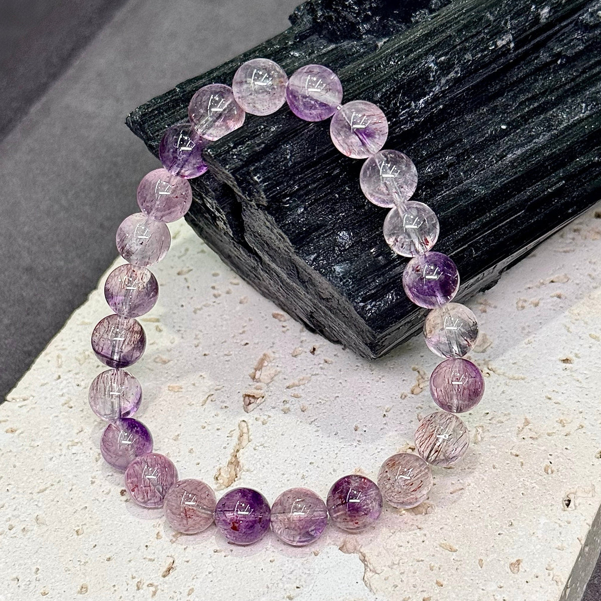 Pink-Purple Super Seven Bracelet 净透体 仙女系 粉紫烟花 超七水晶 - Fairy Glow 仙境