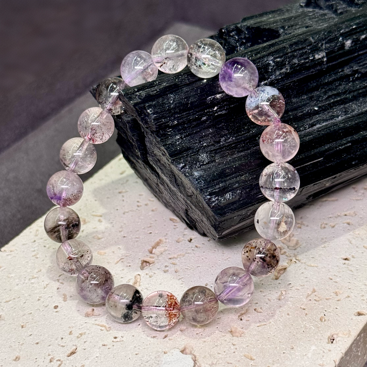 Blackcurrant Super Seven Bracelet 黑加仑 超七水晶 - Venom 毒液