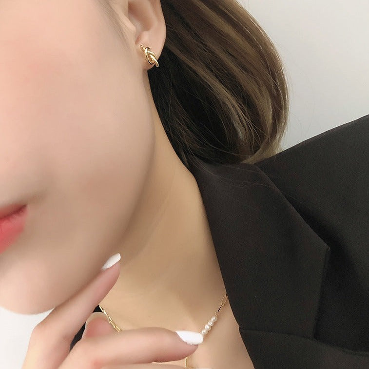 Knot of Fate - S925 Sterling Silver Stud Earrings