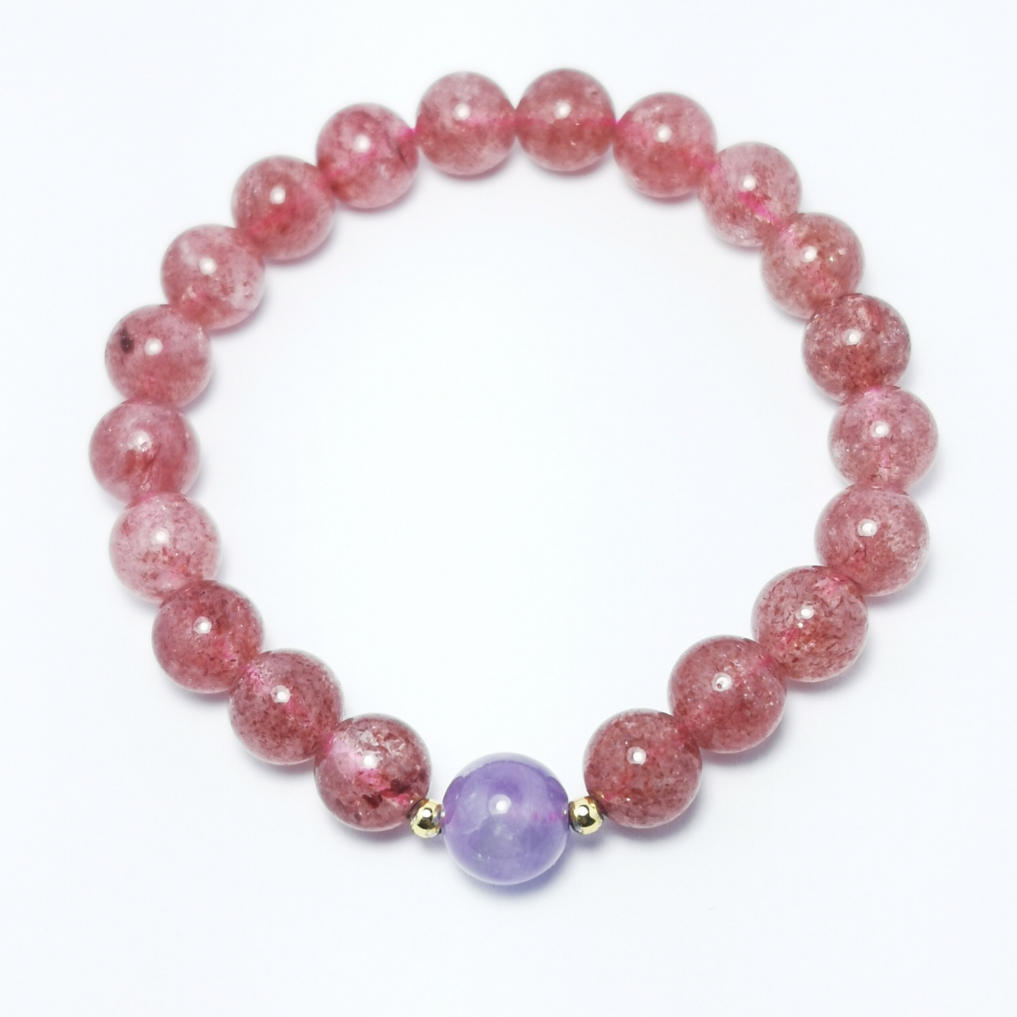 Crystal Love - Bracelet - Lavender Amethyst & Strawberry Quartz