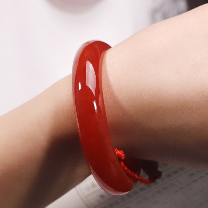 Noble Red - Red Chalcedony Bangle Bracelet (Pre-Sale) (56 60 In Stock)
