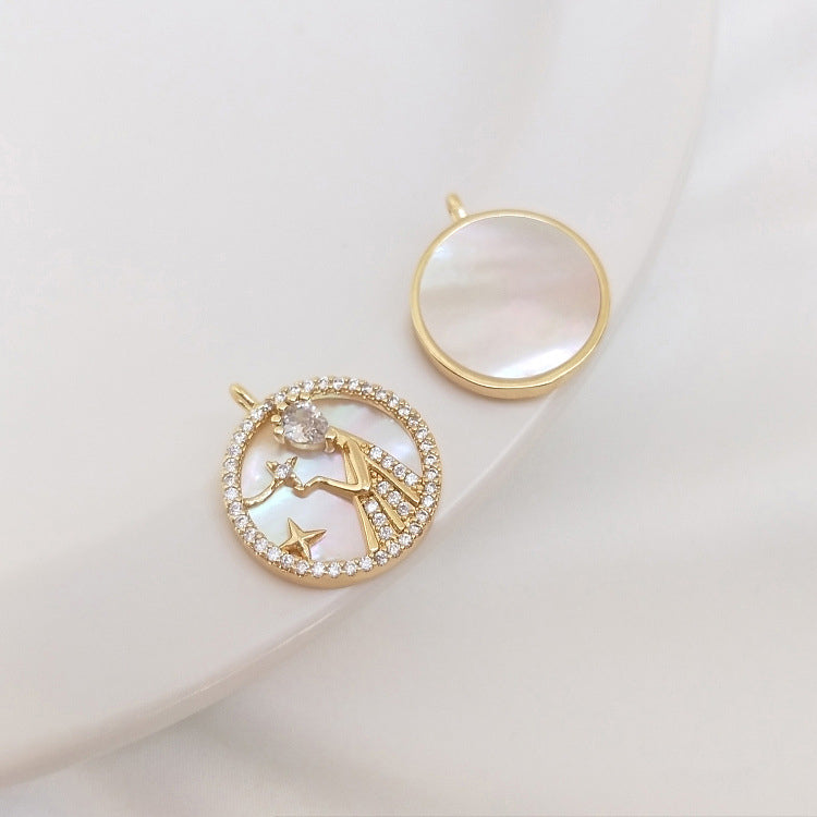 Zodiac - Lavender Amethyst & Moonstone With 12 Constellation Pendant Bracelet