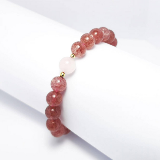 Crystal Love - Bracelet - Rose Quartz & Strawberry Quartz