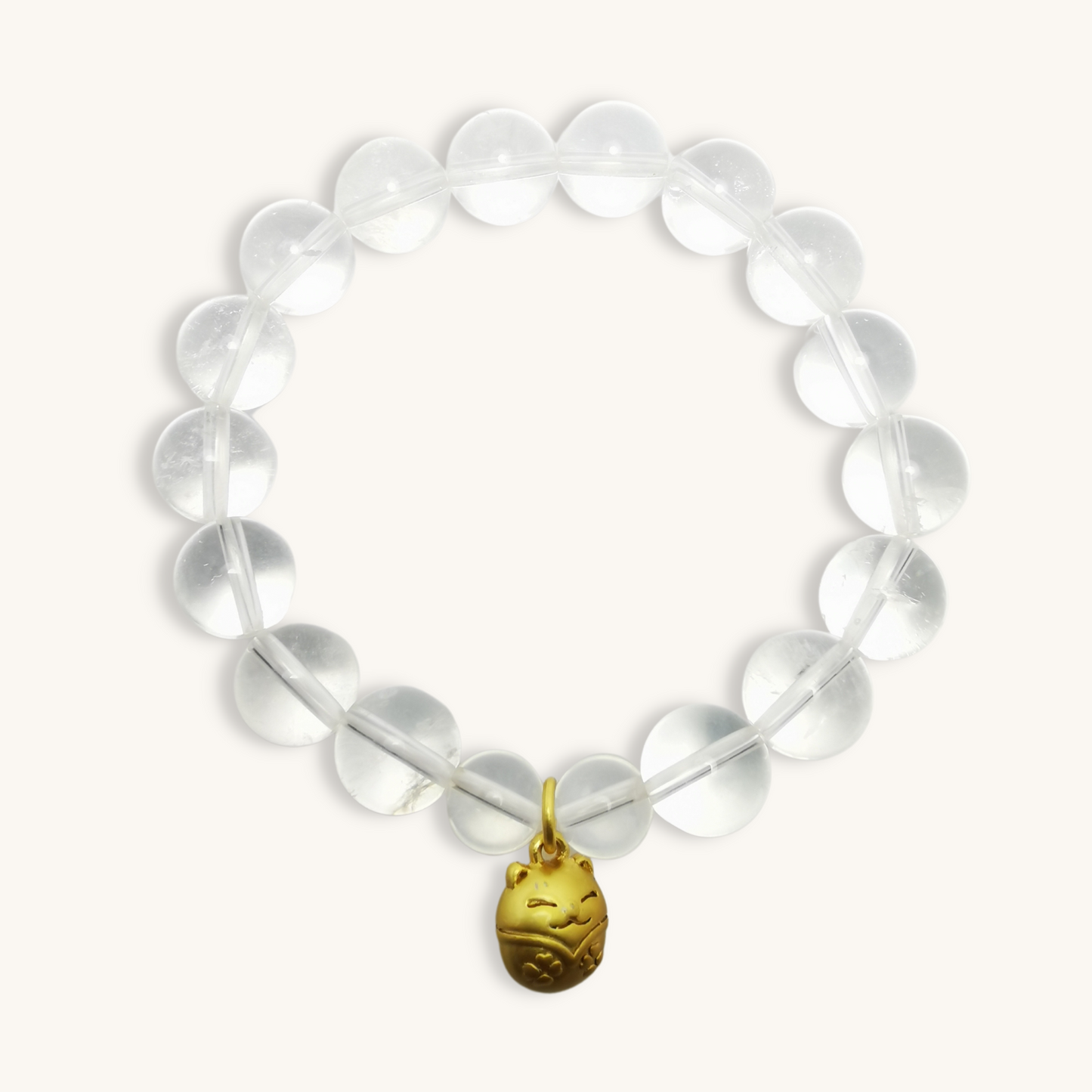 Fortune Cat - Clear Quartz Bracelet