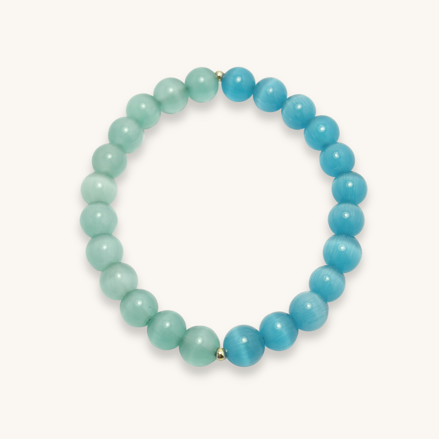 Peyto - Two Tone Cat Eye Stone Bracelet - Blue