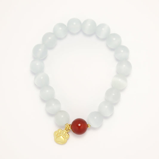 Soft Kitty - Cat Eye Stone & Red Agate Bracelet