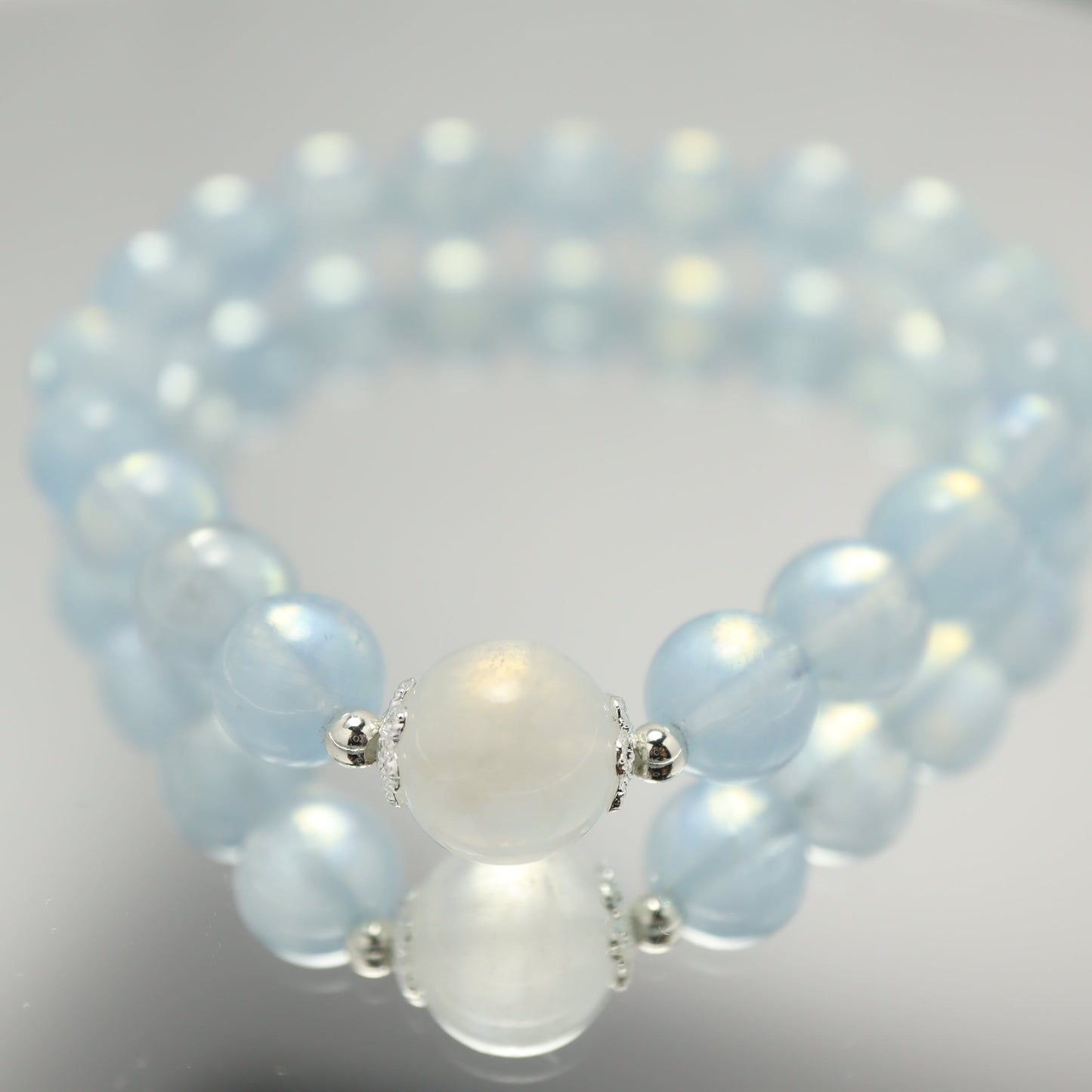 Moonlight Marine - Aquamarine & Moonstone Bracelet