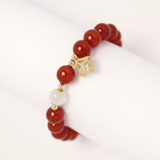 Guiding Light - Red Agate & Cat Eye Stone Bracelet