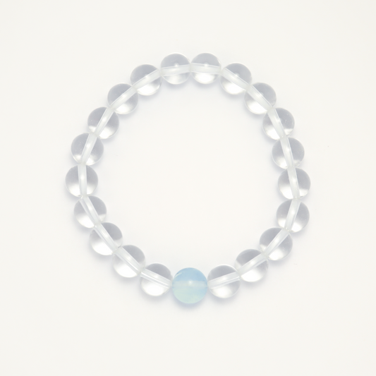 Tranquil Ocean - Clear Quartz & Aquamarine Bracelet