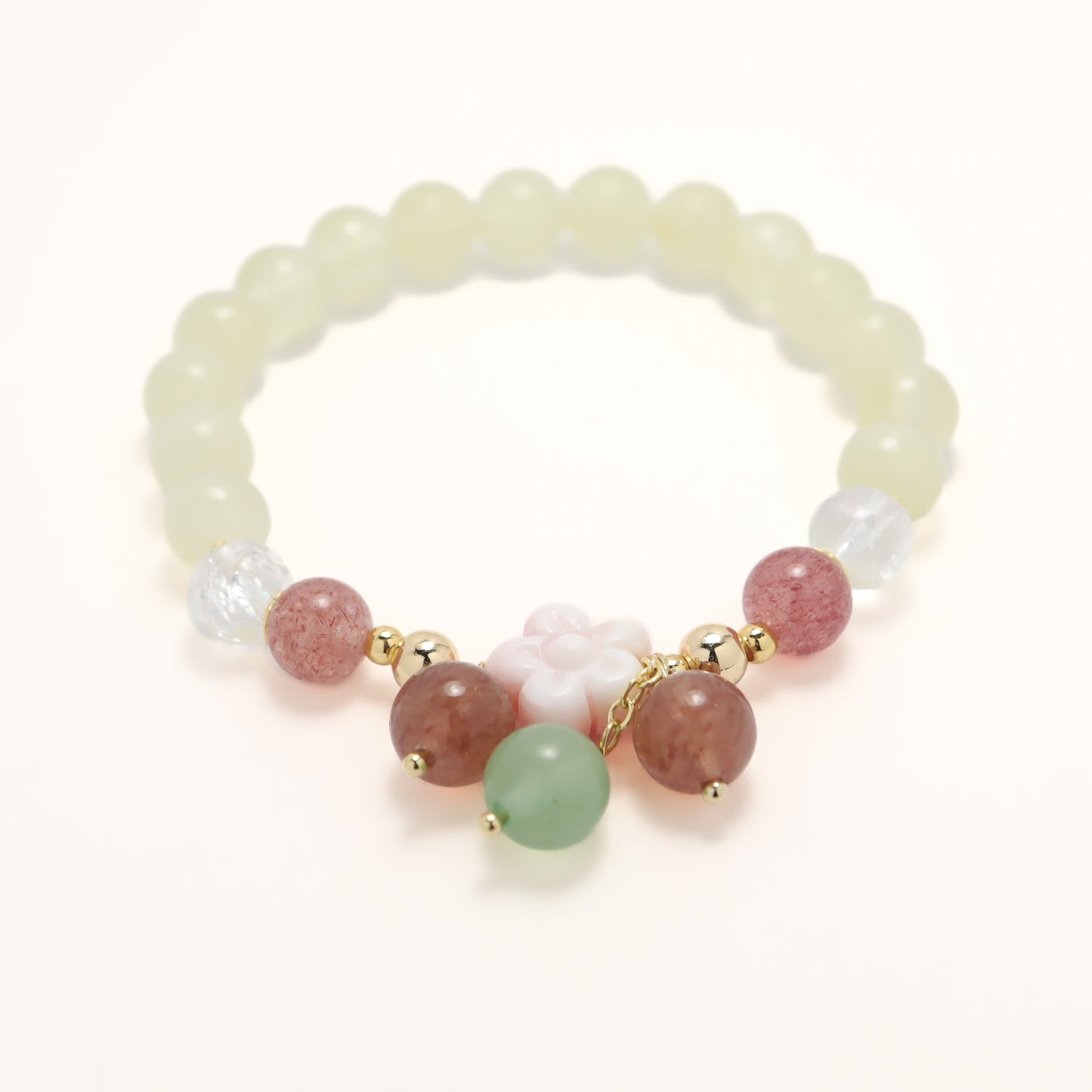 Cherry Blossom - Queen Conch & Gemstones Bracelet