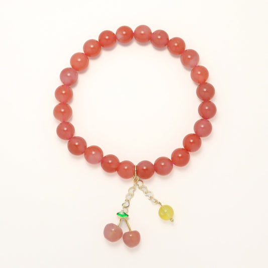 Fortune Cherry - Crimson Agate Bracelet