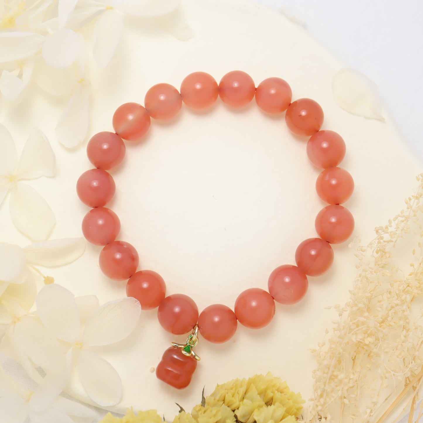 Fortune Persimmon - Crimson Agate Bracelet (8mm-10mm)