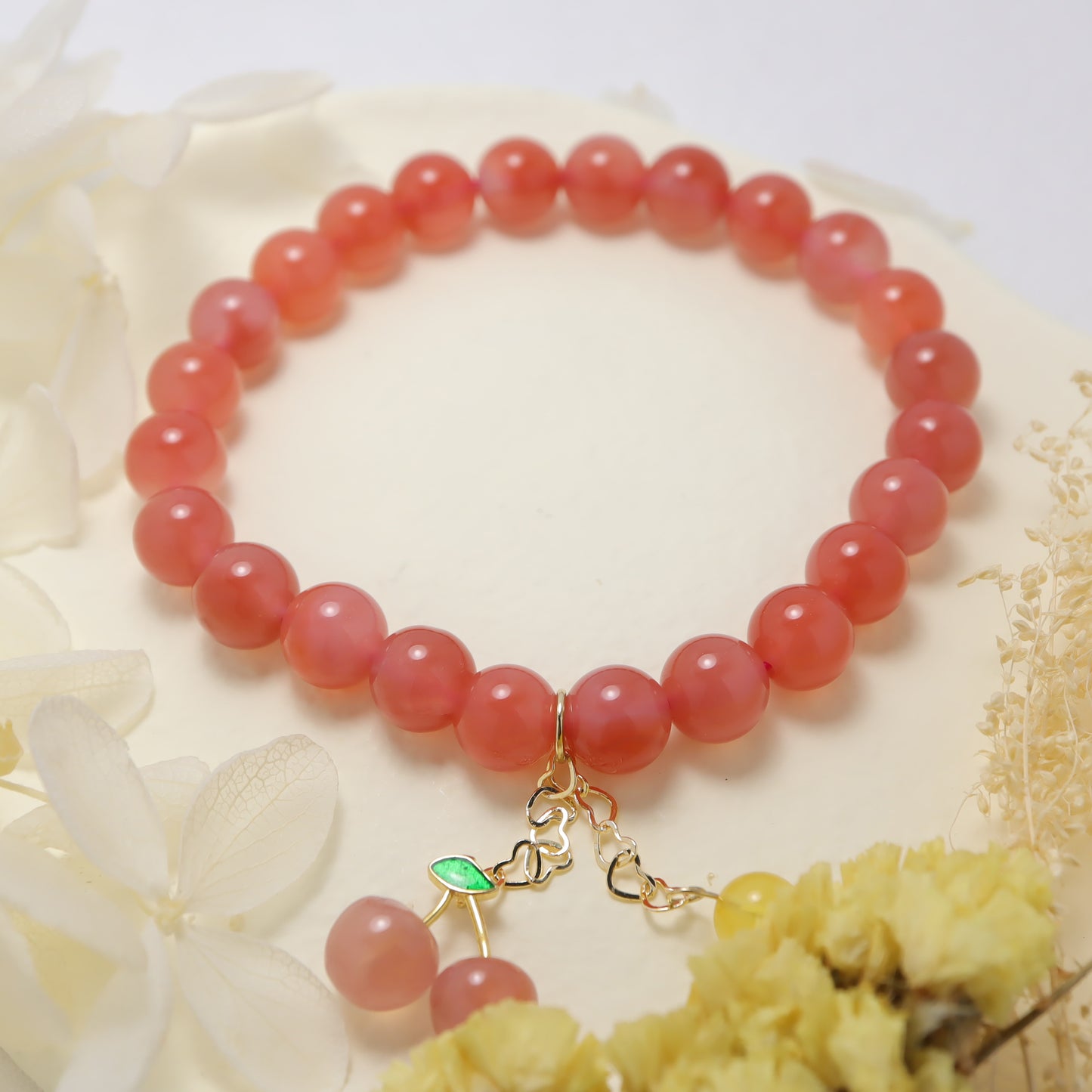 Fortune Cherry - Crimson Agate Bracelet