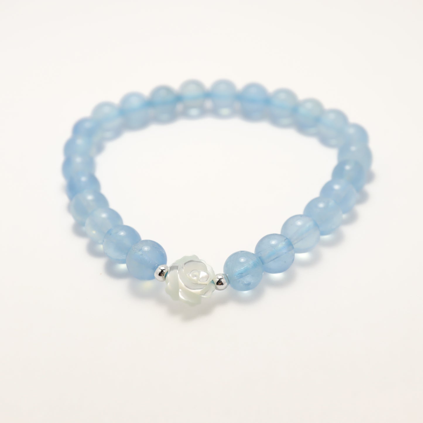 Ocean Flower - Aquamarine & Nature Shell Bracelet