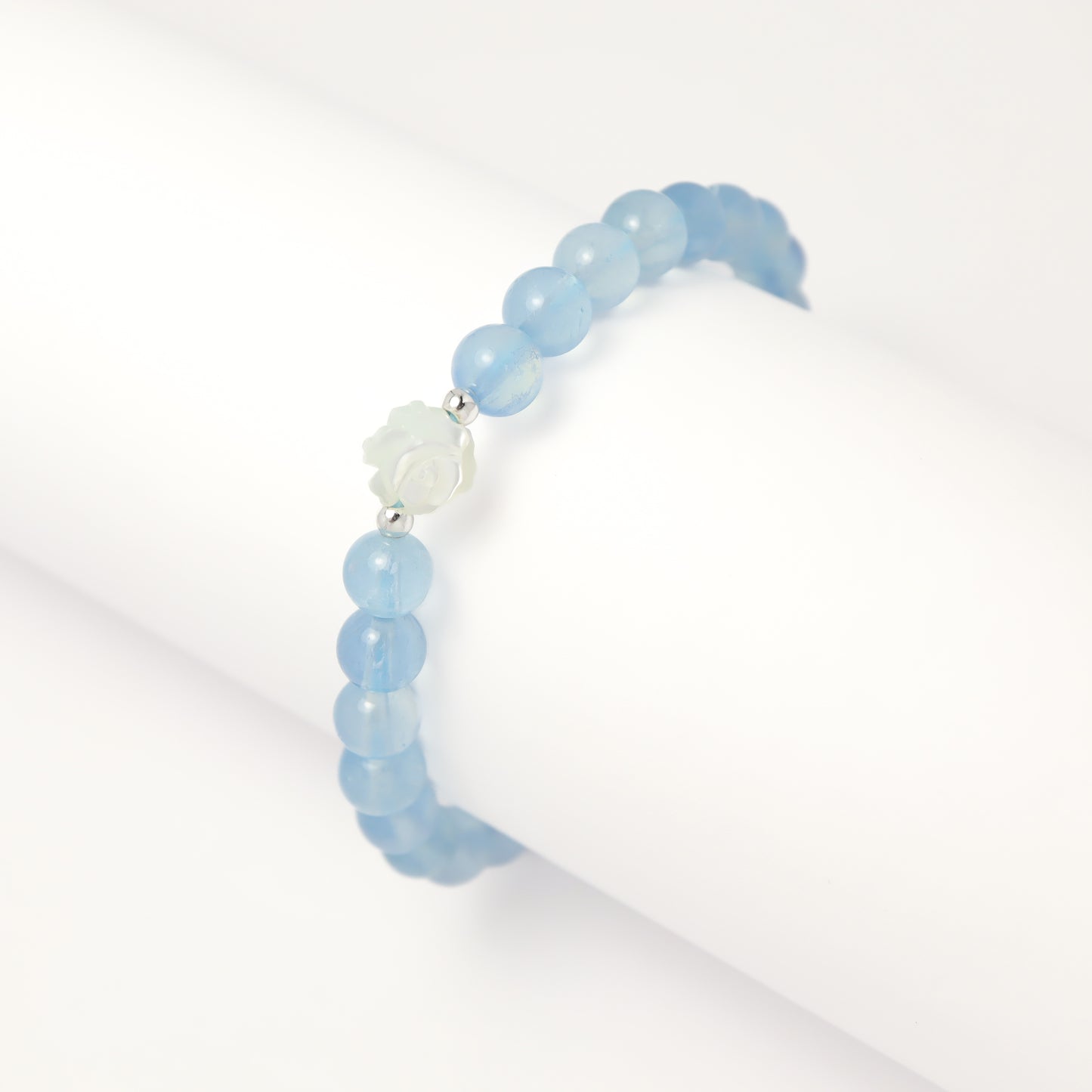 Ocean Flower - Aquamarine & Nature Shell Bracelet