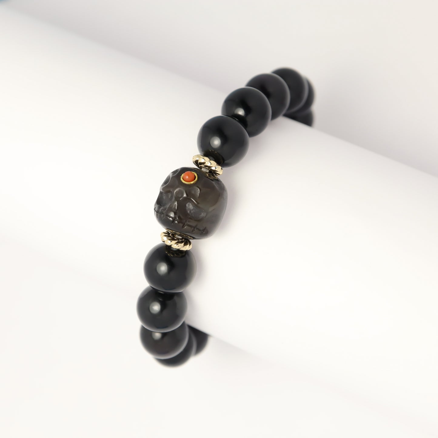 Chitipati & Pumpkin - Black Obsidian Bracelet (Female & Male)
