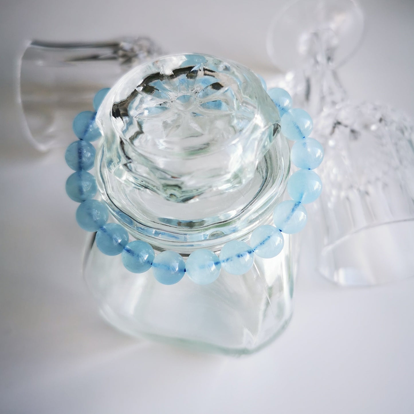 Frozen Blue - Ice Aquamarine Bracelet (9mm)