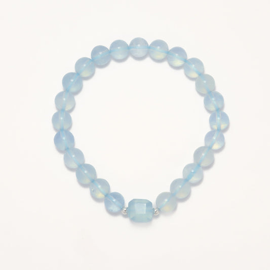 Ocean Blue Cube Aquamarine Bracelet