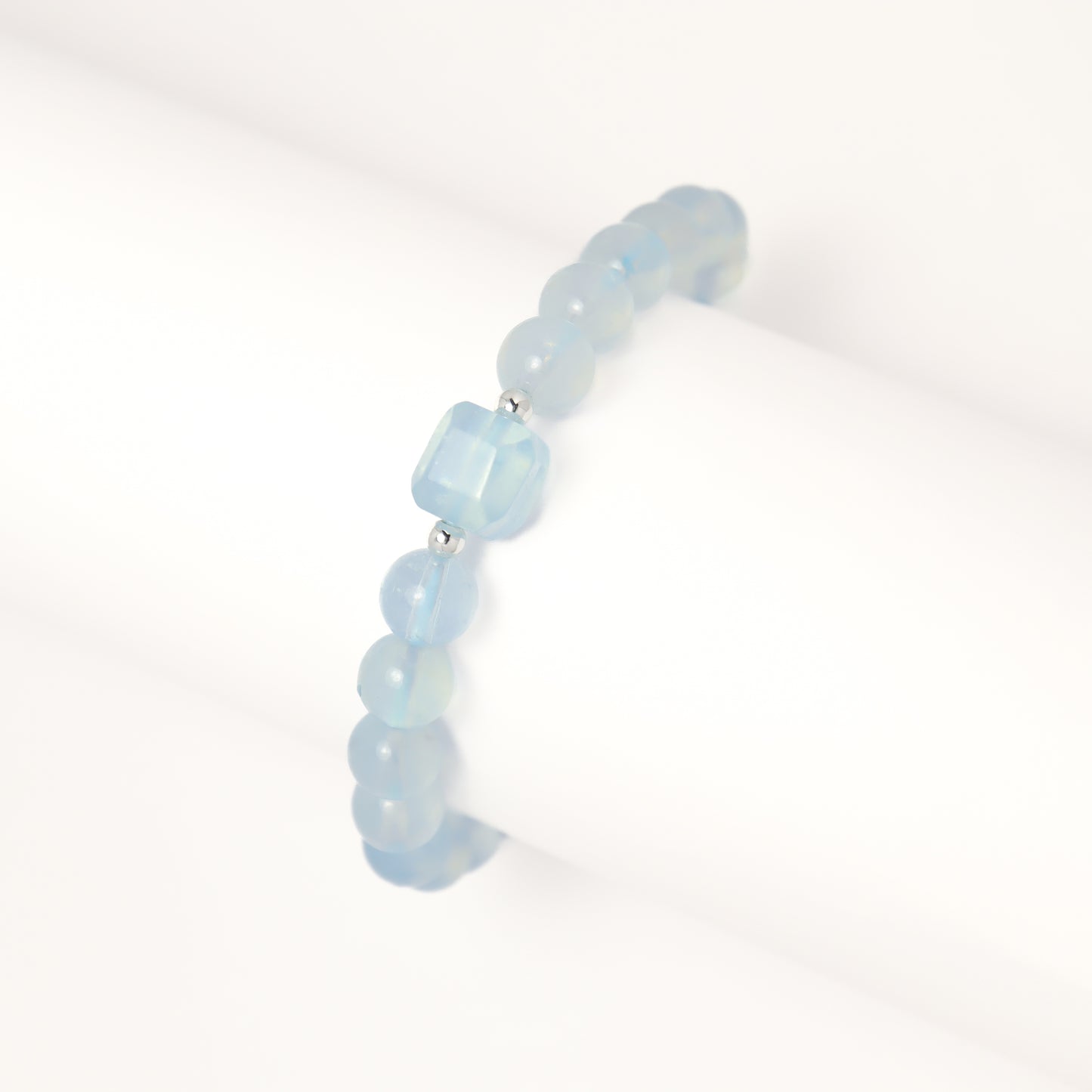 Ocean Blue Cube Aquamarine Bracelet