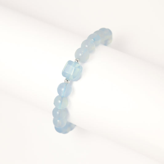 Ocean Blue Cube Aquamarine Bracelet